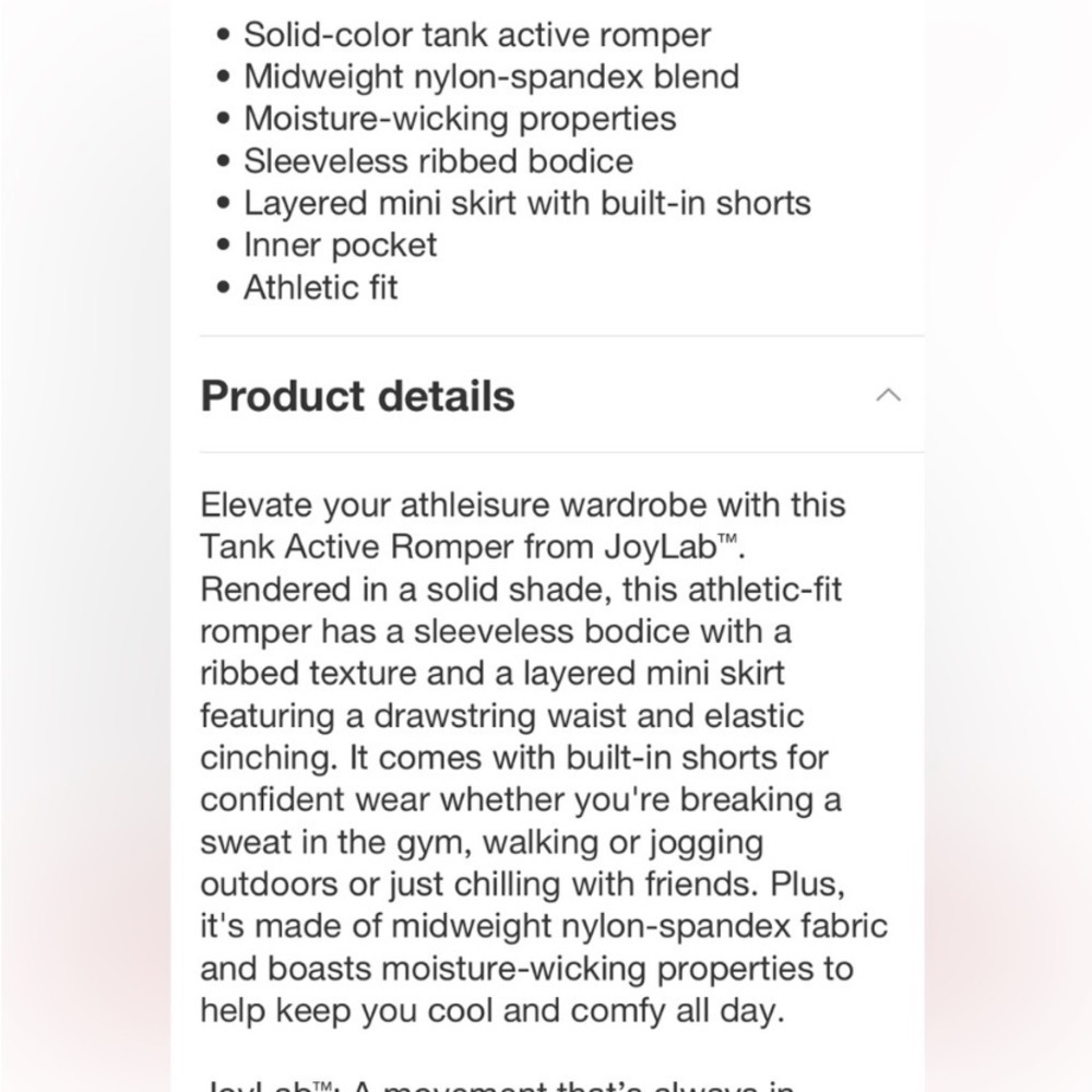 Women's Tank Active Romper - JoyLab™
Black new - Picture 6 of 7